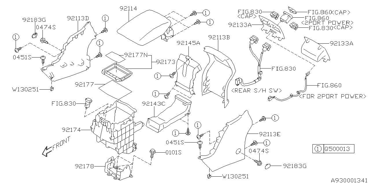 Subaru 92178SJ000 Bracket Console Box