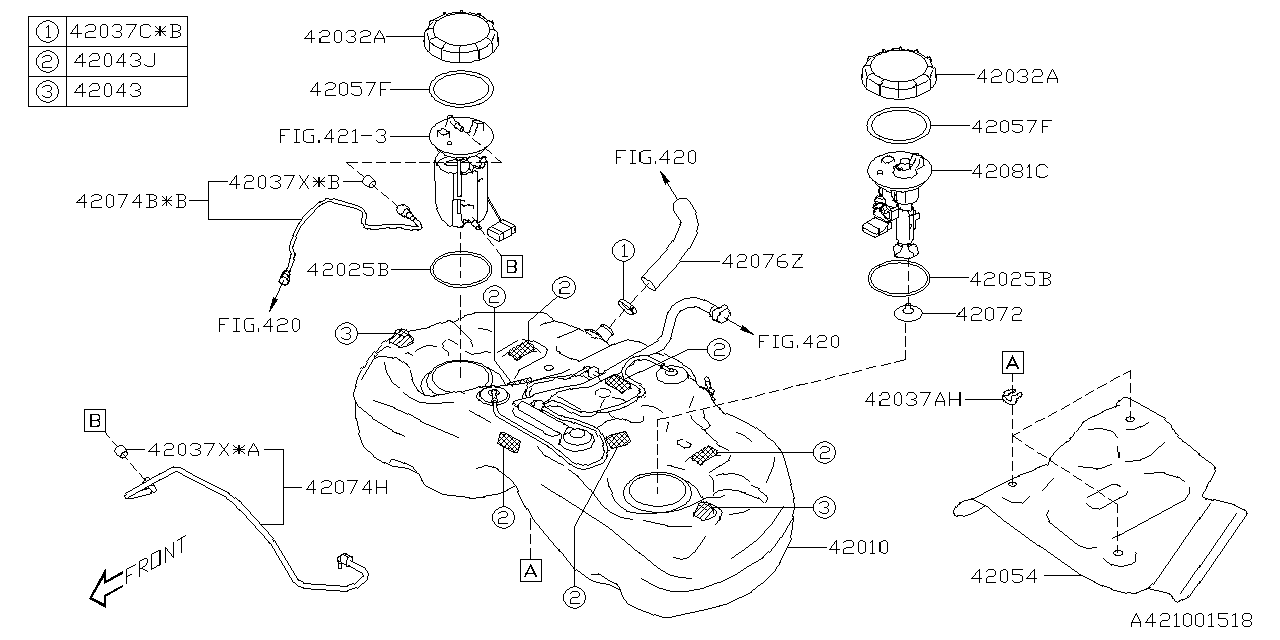 Subaru 42081FL040 Fuel Level Sensor Sending Unit