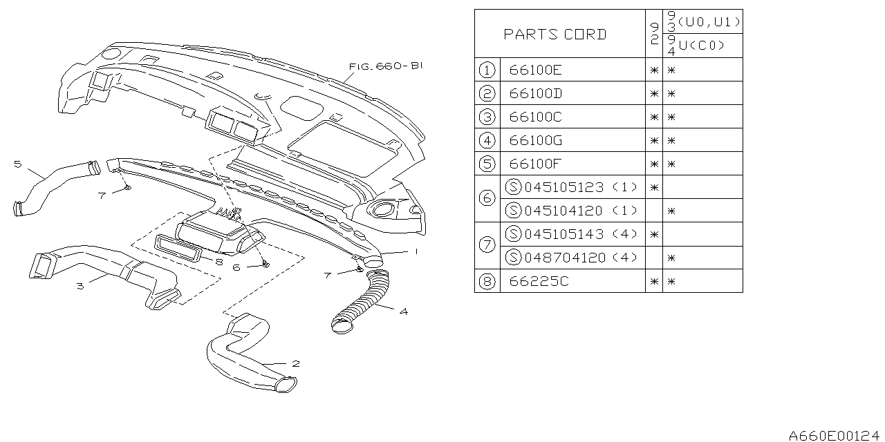 Subaru 66057PA090 Duct Side DEFROSTER LH