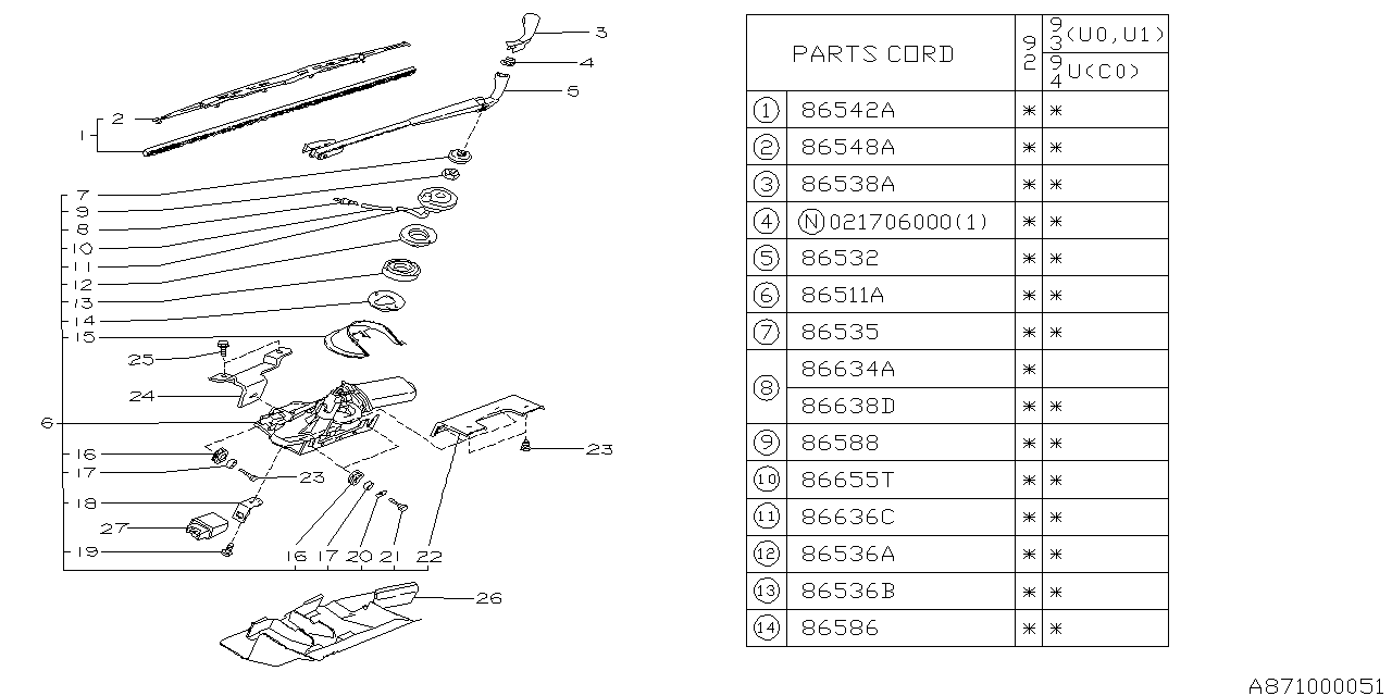 Subaru 86636GA280 Rear Washer Nozzle Assembly