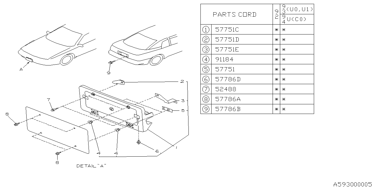 Subaru 57743PA090 Base Plate LH