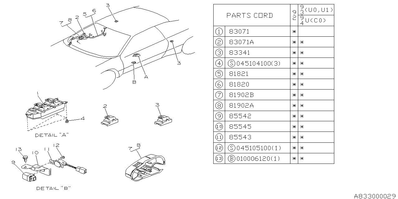 Subaru 85545PA010 Bracket