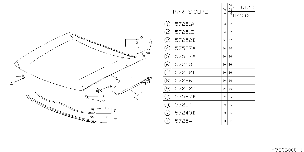 Subaru 57254PA000 Buffer B Front Hood