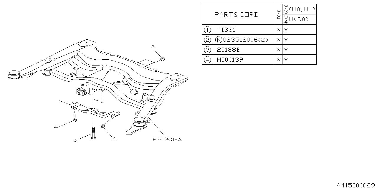 Subaru 41321PA050 Bracket Differential Member