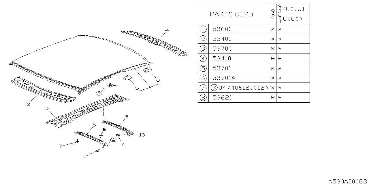 53620PA020 Subaru Bracket Carrier