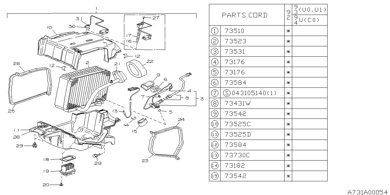 Subaru 73084PA030 PT331092 Sensor