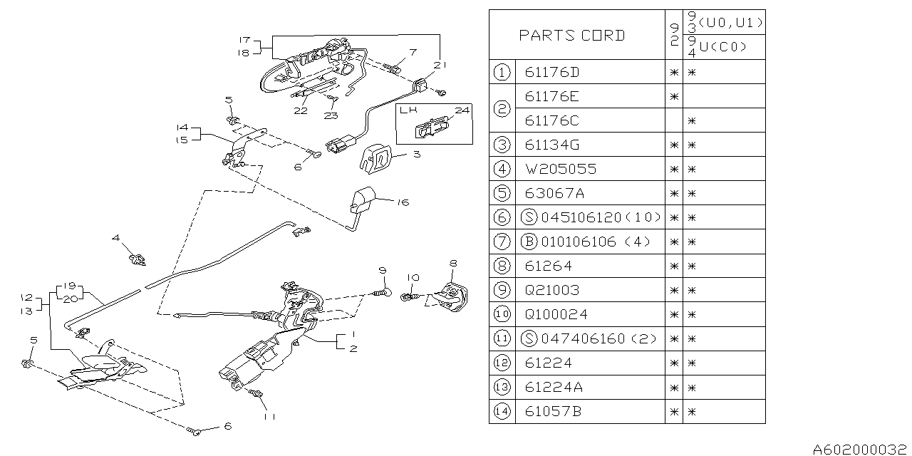 Subaru 62133PA090 Latch Assembly LH