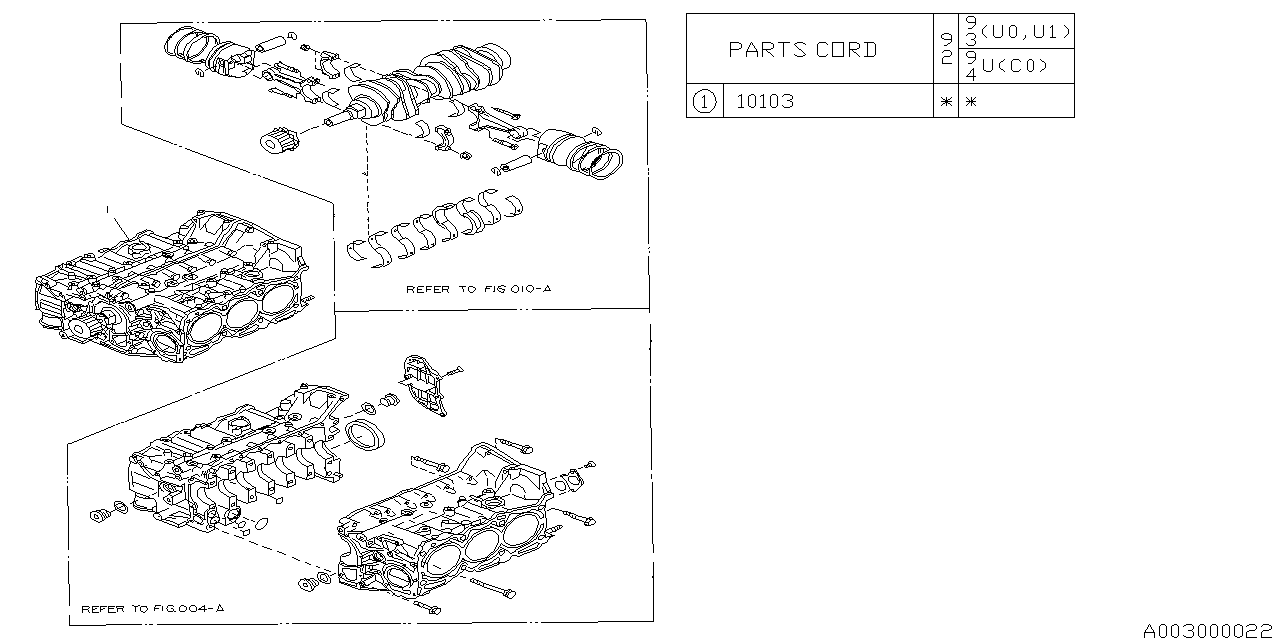 Subaru 10103AA360 SHORTBLOCK Engine