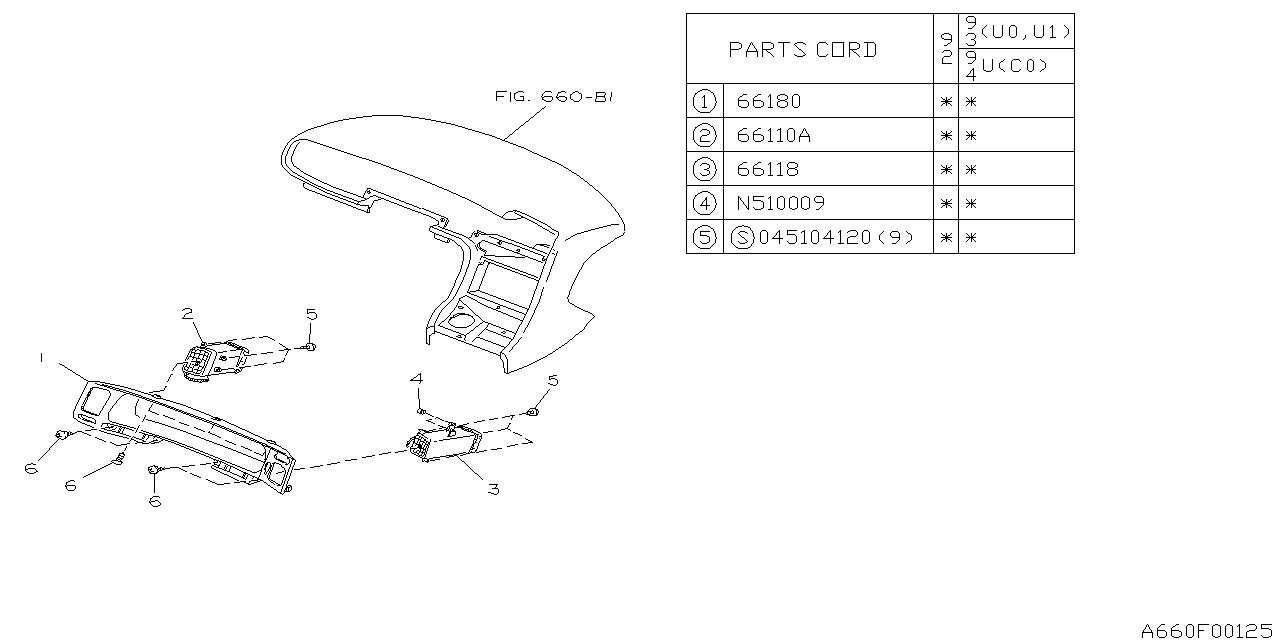 Subaru 66082PA010 Visor LH