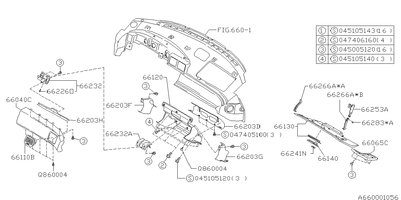 Subaru 66028PA070EO PAD/FRAME
