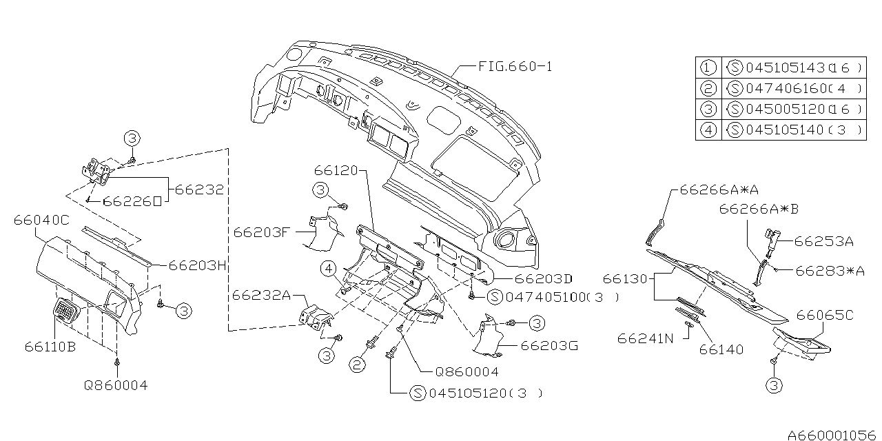 Subaru 66028PA070MH PT821693 PAD/FRAME