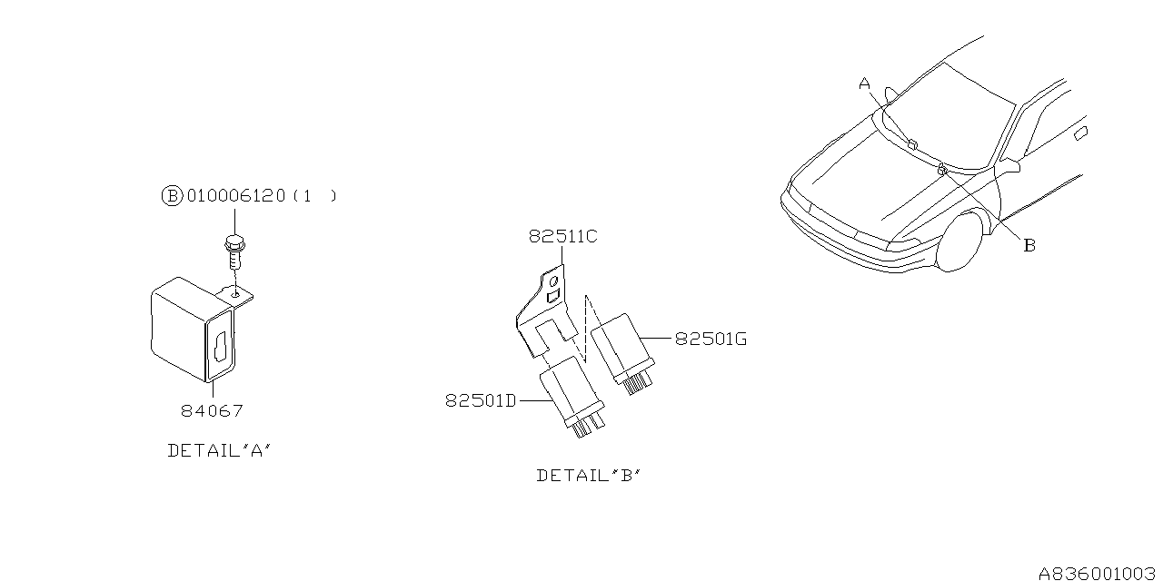 Subaru 84067PA020 Unit Assembly Daytime Running