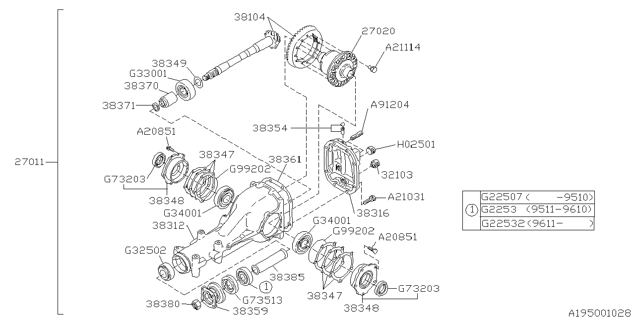 Subaru 27011AA360 Differential Assembly