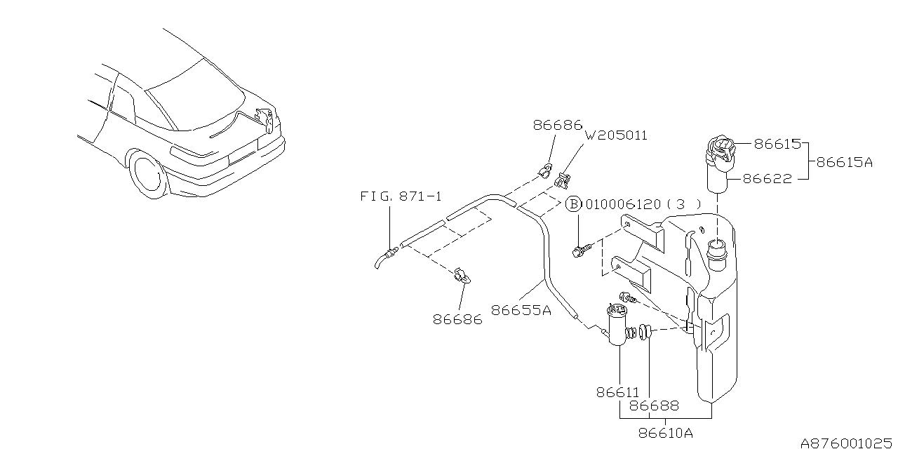 Subaru 86655PA010 Hose