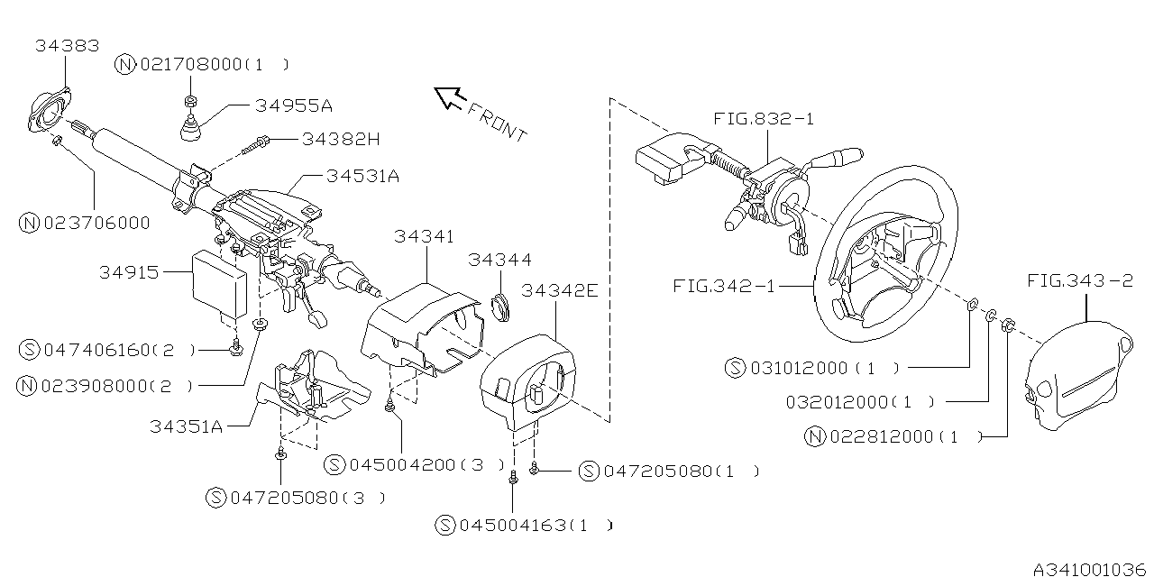 Subaru 34380PA000 Column Guide