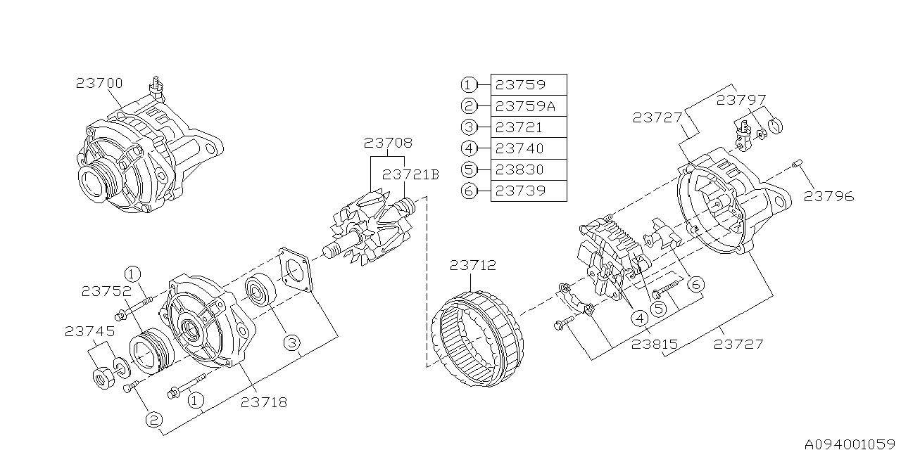 Subaru 23759AA020 Screw Set