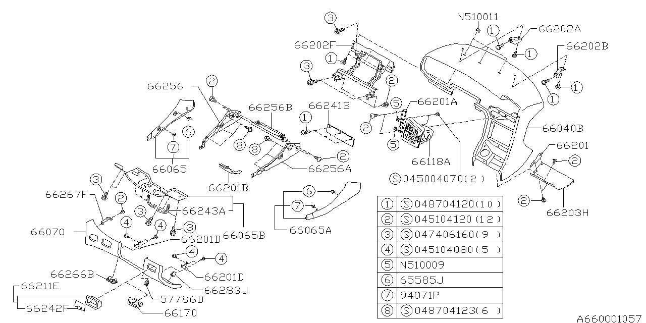 Subaru 66173GA015 GARNISH Side Instrument Panel