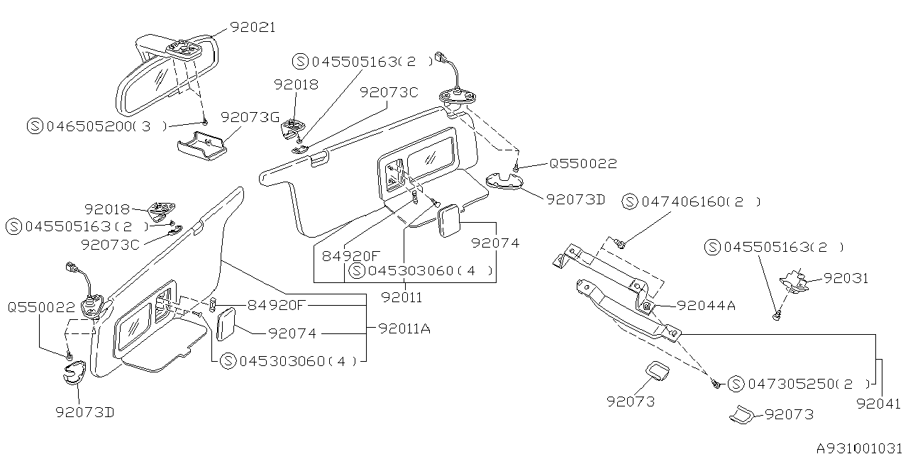 Subaru 92040PA000MD Assist Rail Assembly