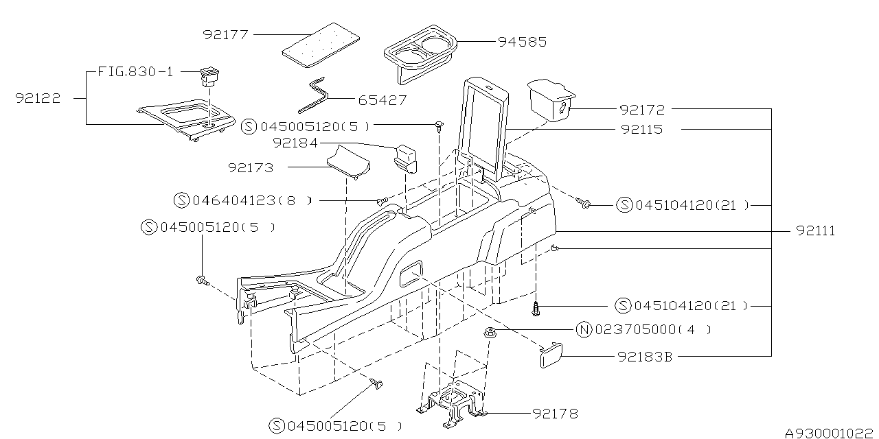 Subaru 92075PA000MD Tray (Console)
