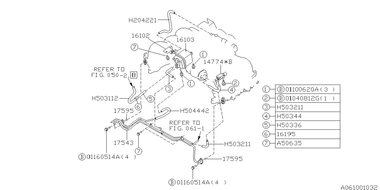 Subaru 807504442 Hose