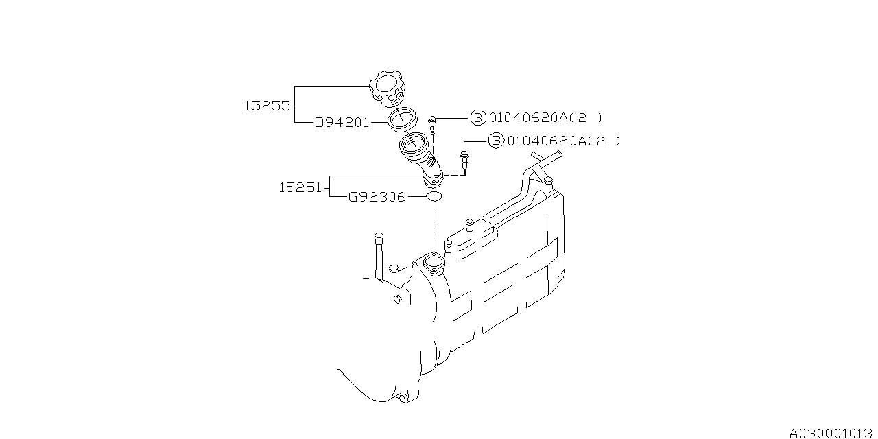 Subaru 15251AA011 Duct Complete Oil Filler