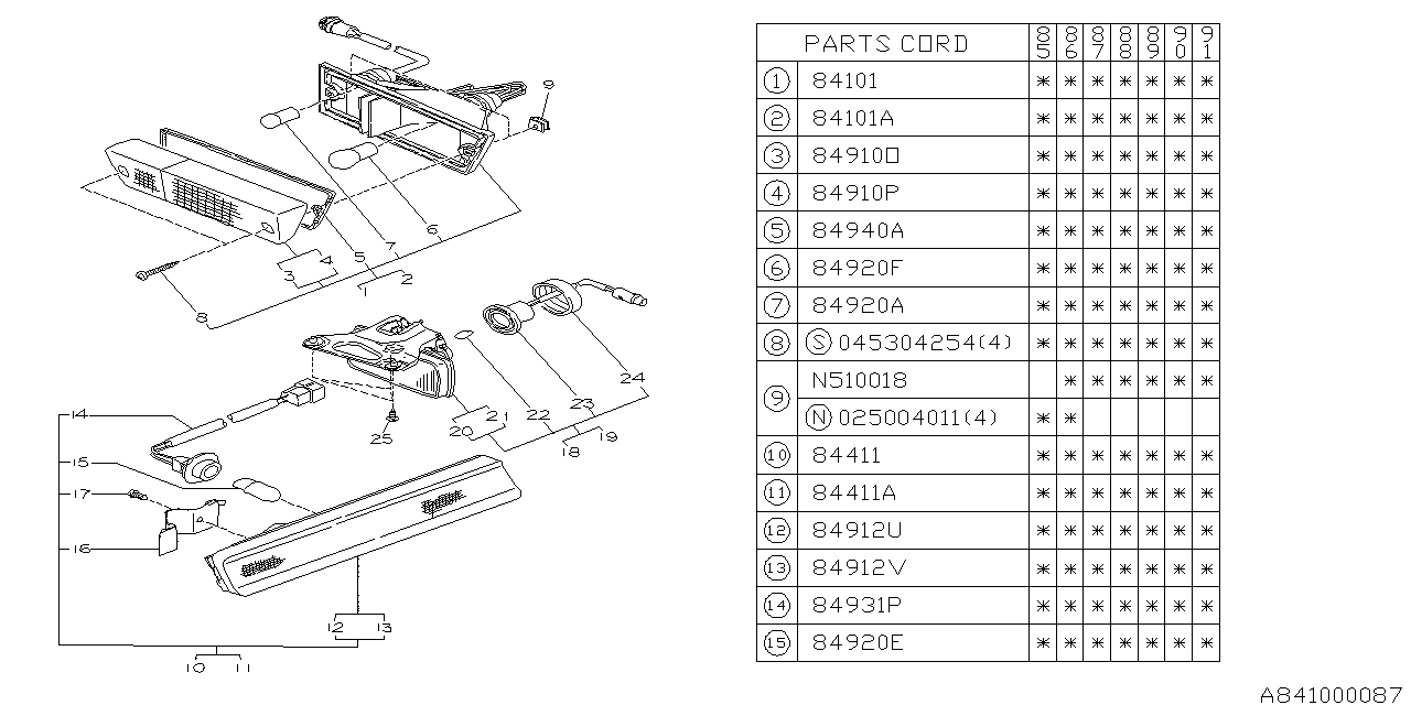 Subaru 84911GA470 Lens