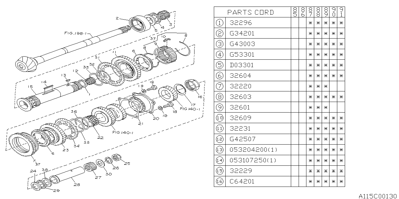 Subaru 32229AA000 PT370390 Shaft Drive Gear