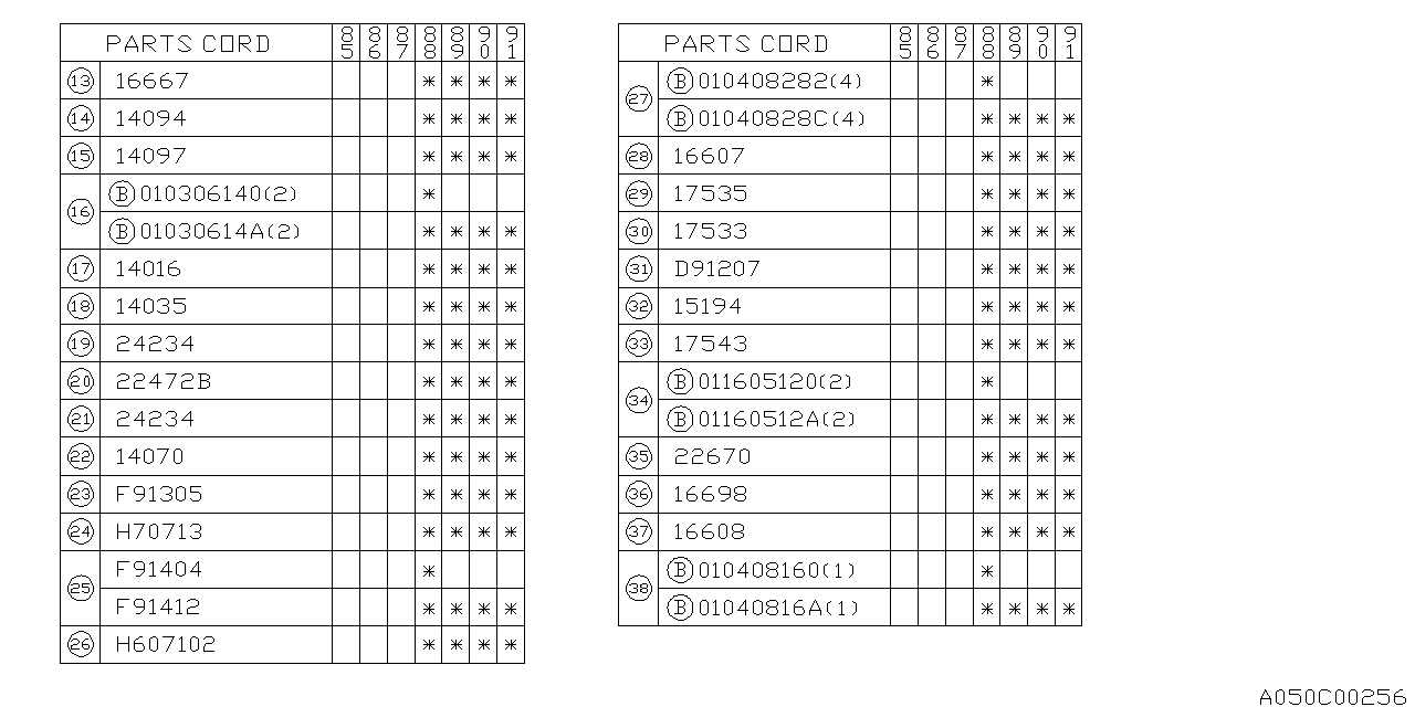 Subaru 16607AA011 Fuel INJECTOR INSULATOR