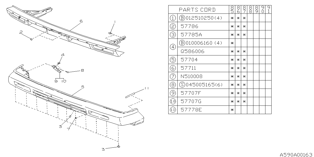 Subaru 57746GA030 Tape Front Bumper