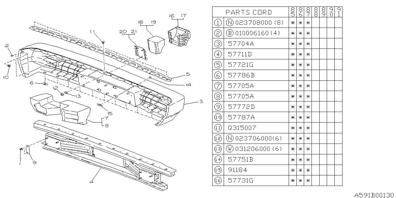 Subaru 57728GA030 E/A Foam Rear Bumper Wr