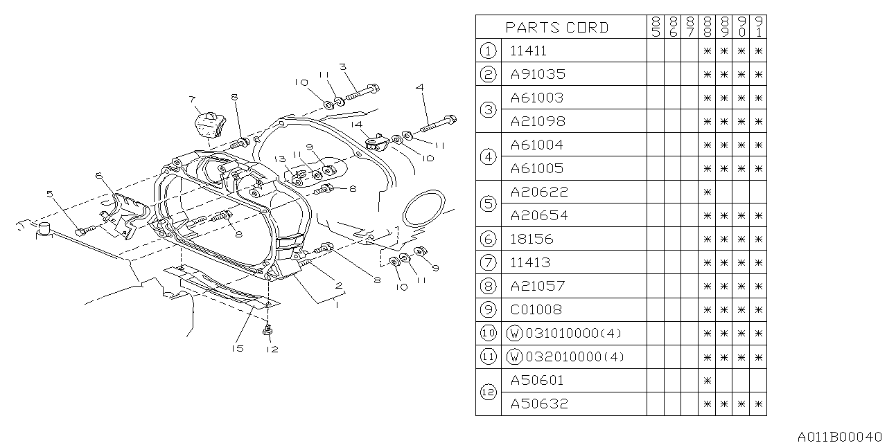 Subaru 11413AA000 Plug Timing Hole