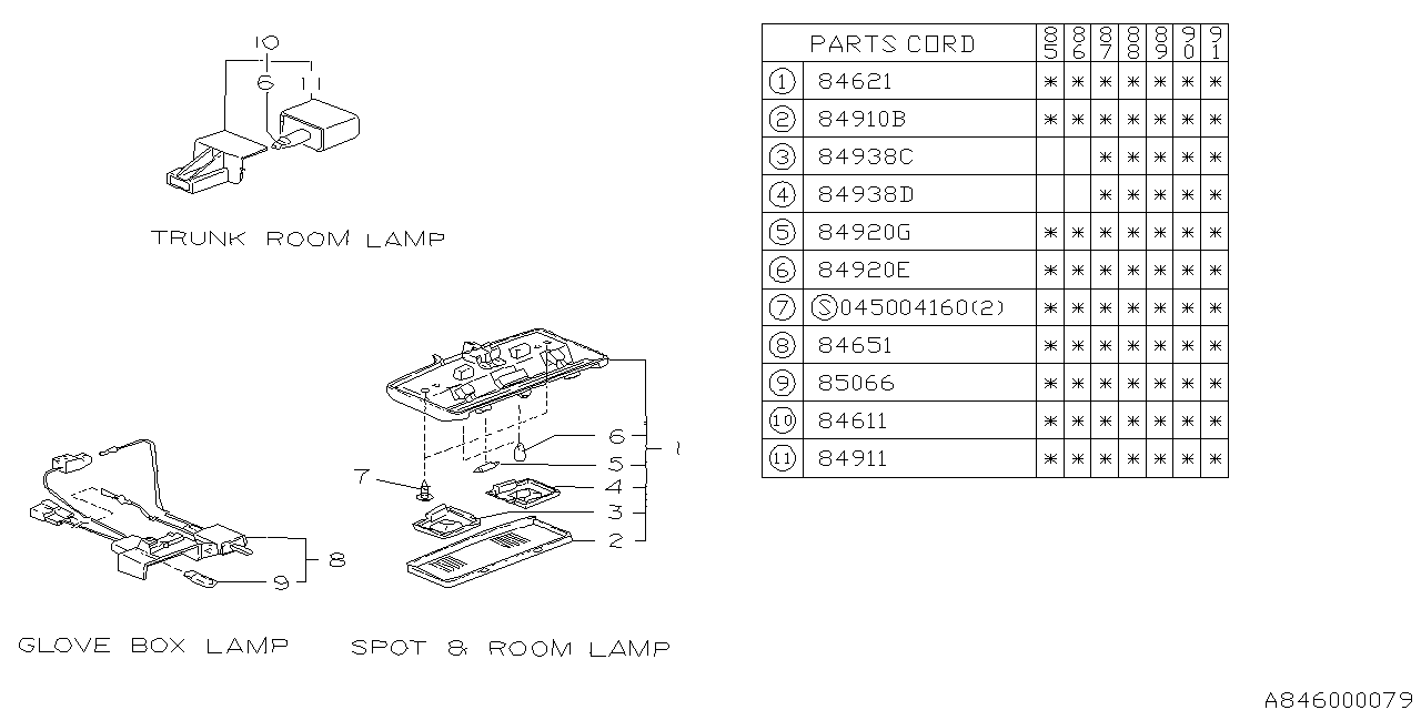 Subaru 84938GA190 Shade