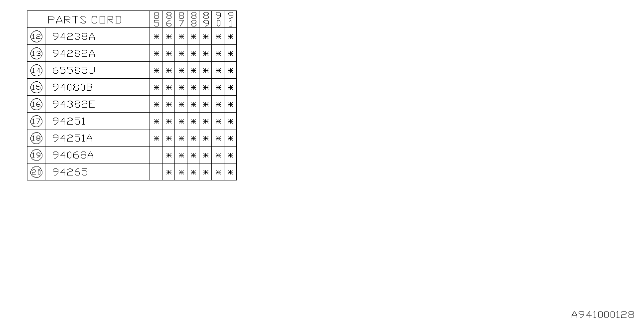 Subaru 94070GA040 Screw