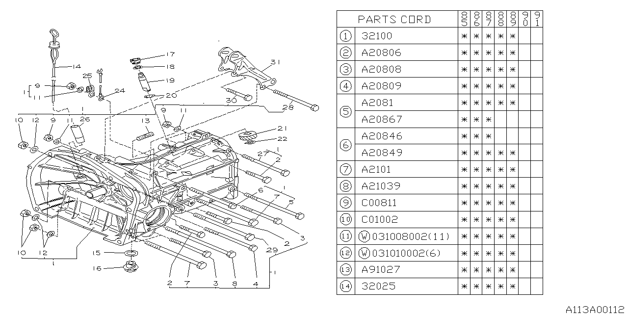 Subaru 800210390 Bolt