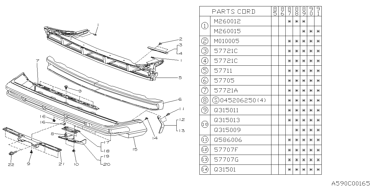 Subaru 57788GA340 Beam Front Bumper