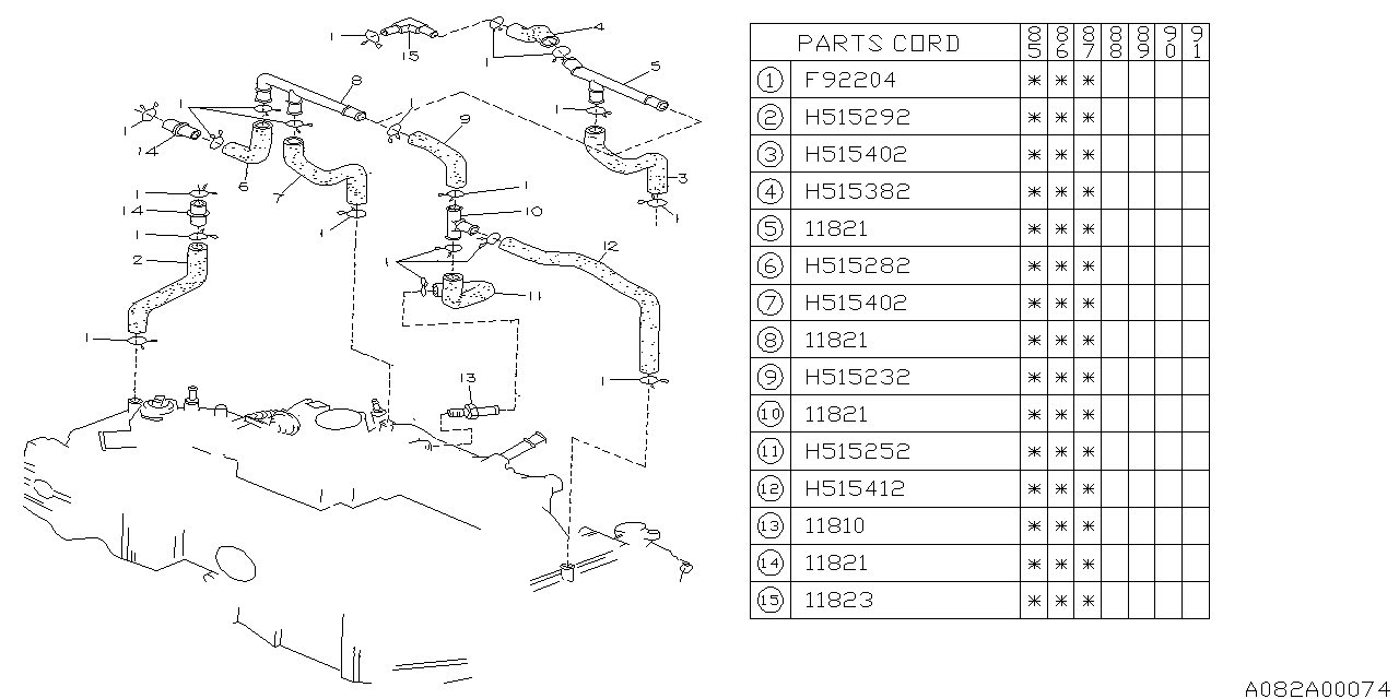 Subaru 807515402 Hose