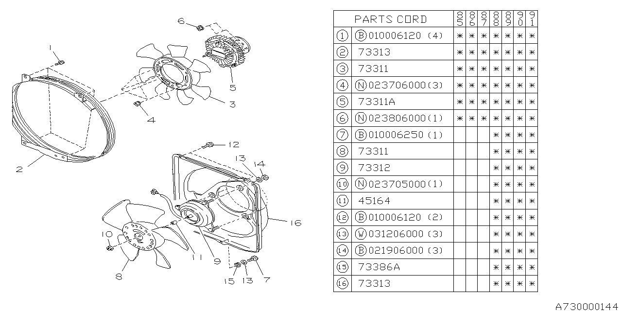 Subaru 73033GA021 Motor Assembly