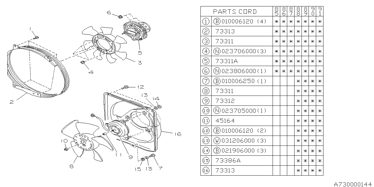 Subaru 73043GA310 GR0MMET