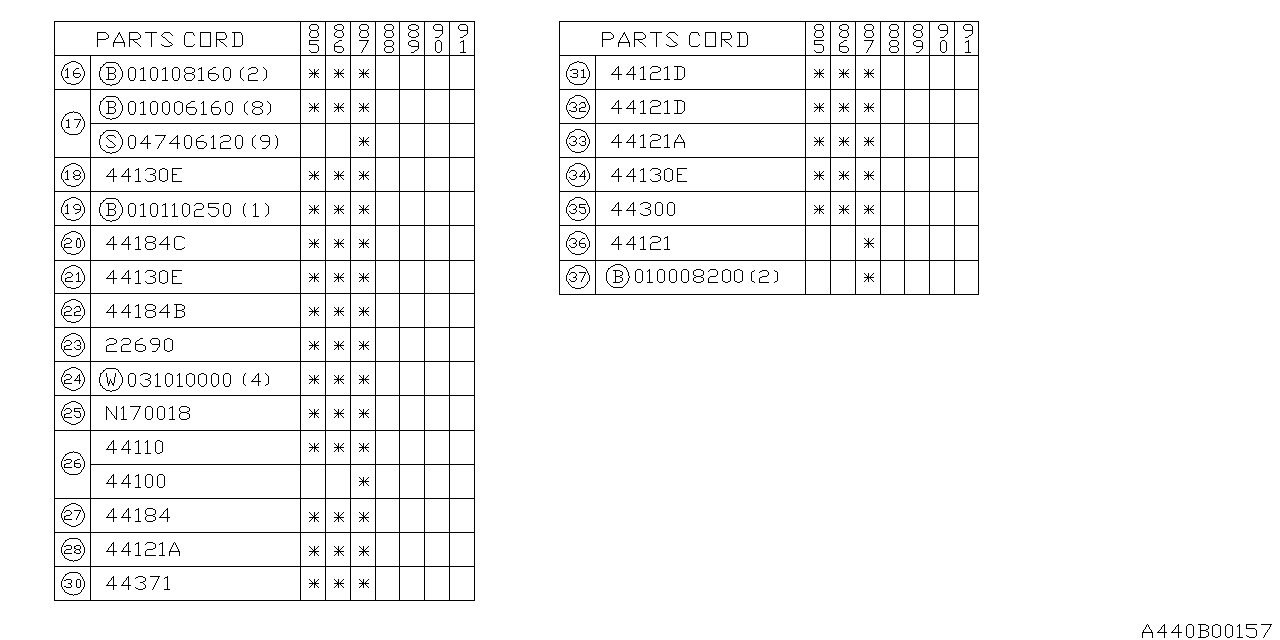 Subaru 44021GA530 Bracket