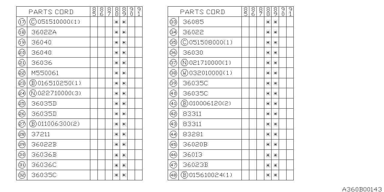 Subaru 36035GA170 SPACER