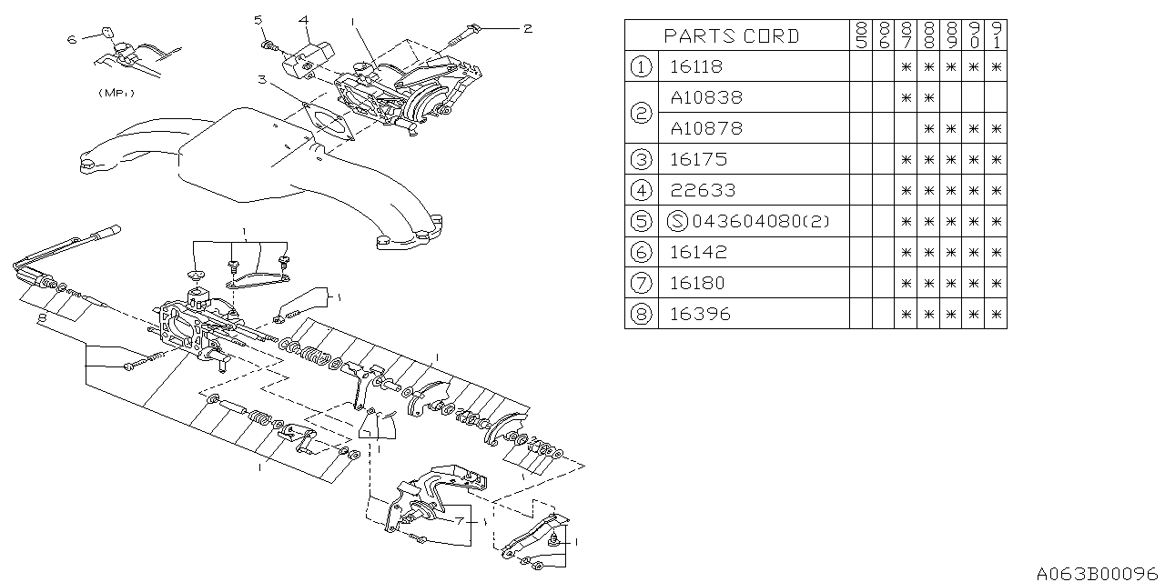 Subaru 16180AA000 DASHPOT Assembly