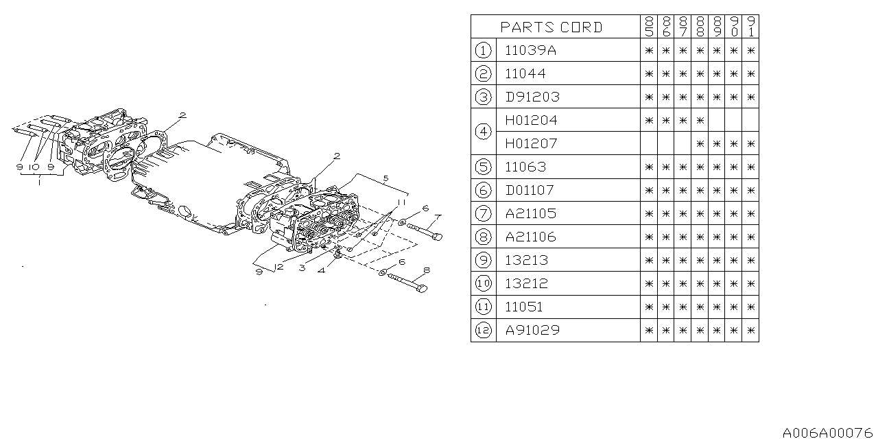 Subaru 11051AA021 Plug Cylinder Head