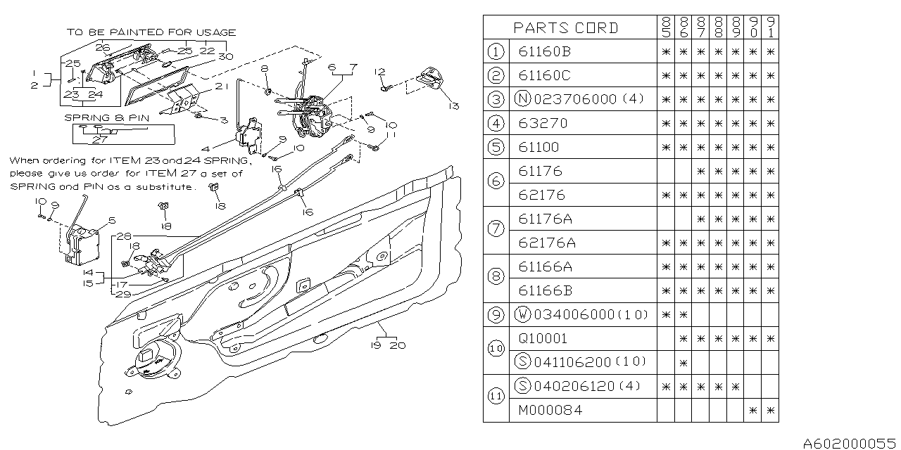 Subaru 60189GA050 Auto Door Lock Switch