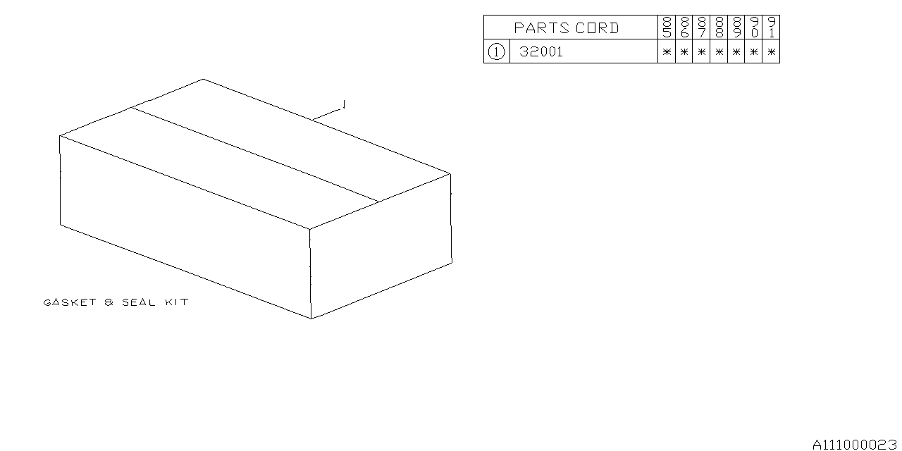 X3211AA000 Subaru Gasket And Seal Kit Mt