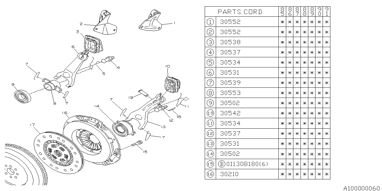 30502AA002 Genuine Subaru Clutch Release Bearing
