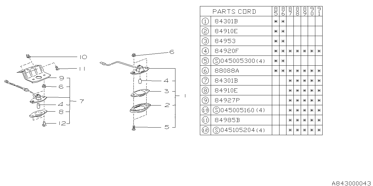 Subaru 84927GA410 Bracket