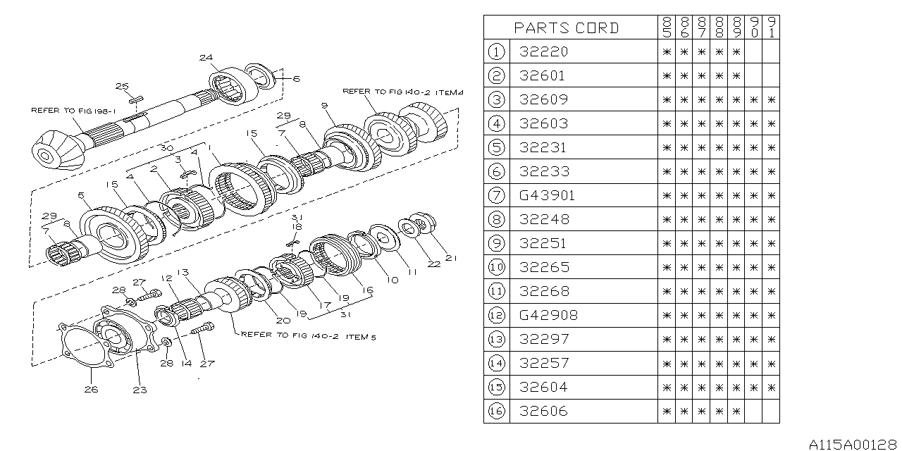 Subaru 441467100 Race Needle Bearing 1-2