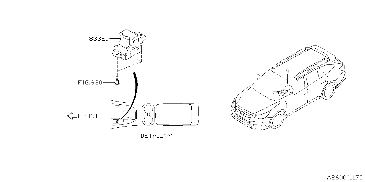 Subaru 83325AN01A Sw Assembly EPB