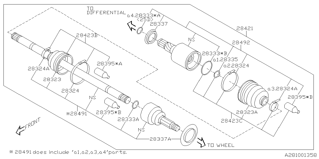 Subaru 28492AL010 Cv Joint