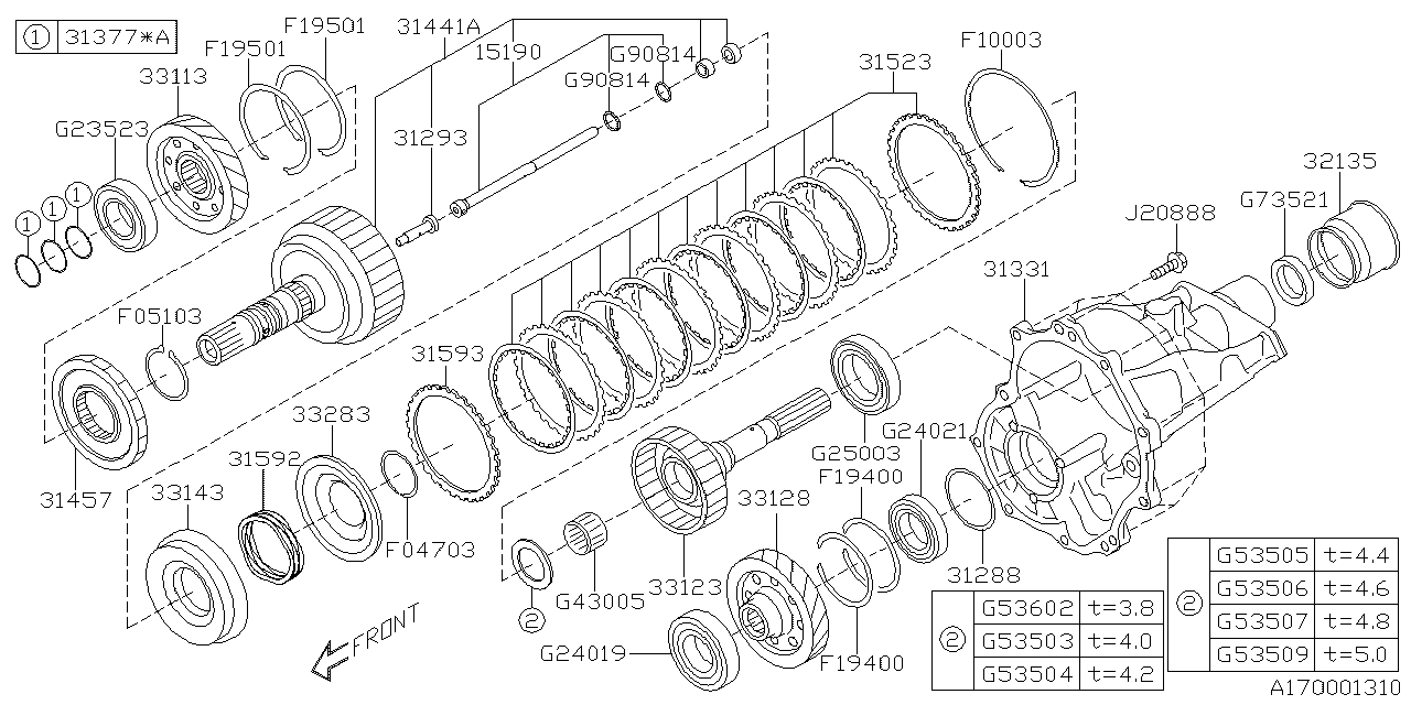 Subaru 31288AA360 SHIM Reduction Gear